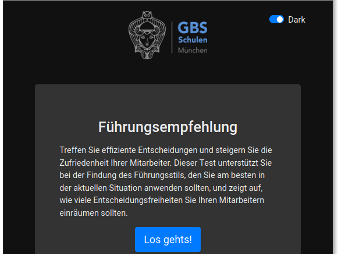 Screenshot der WebApp, entwickelt von den Schülern der GBS Technikerschule